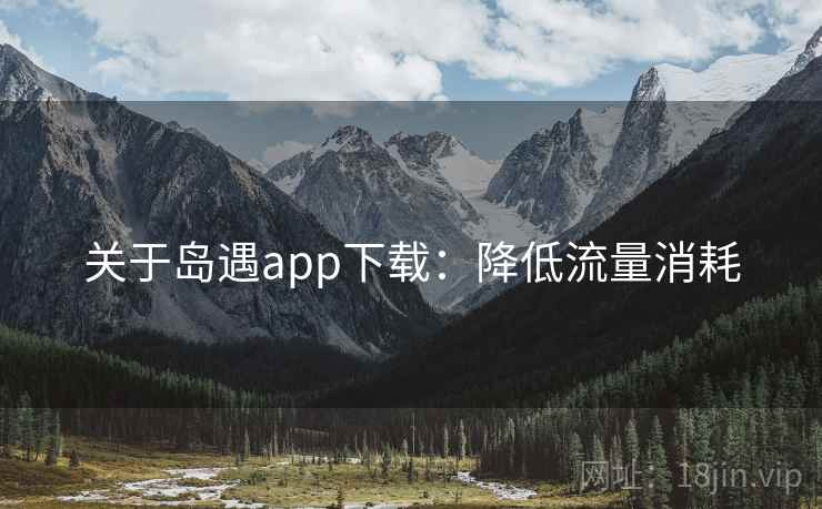 关于岛遇app下载：降低流量消耗