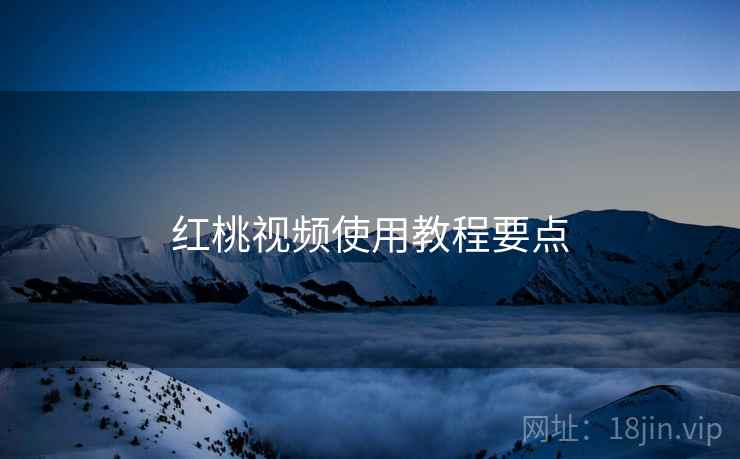 红桃视频使用教程要点