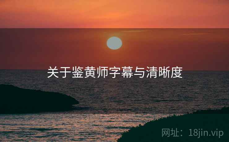 关于鉴黄师字幕与清晰度