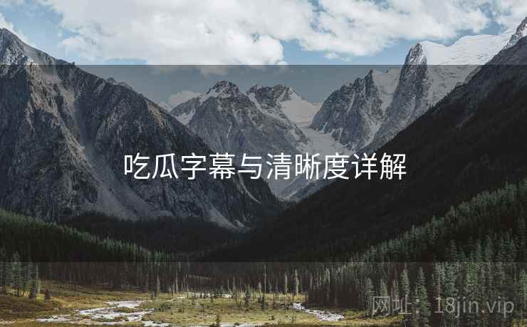 吃瓜字幕与清晰度详解