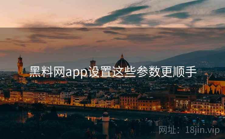 黑料网app设置这些参数更顺手