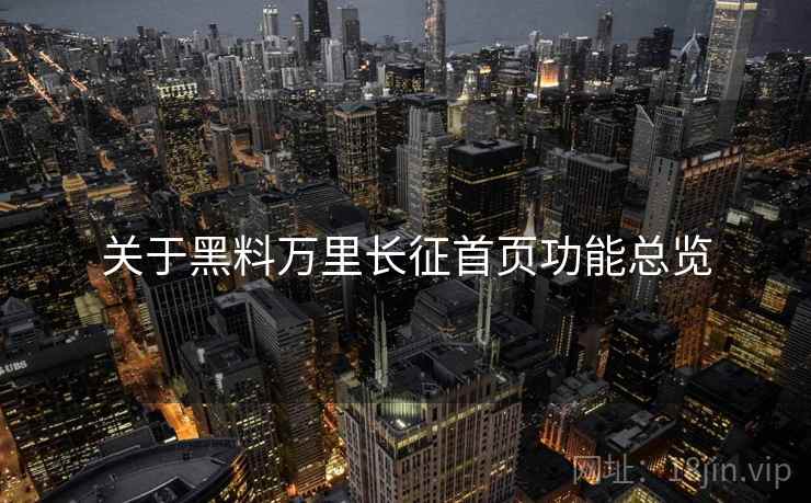 关于黑料万里长征首页功能总览