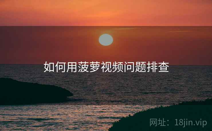如何用菠萝视频问题排查